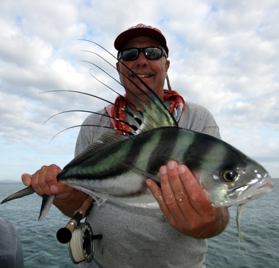 Ked Westgate and a Baja Rooster fish caught while fly fishing