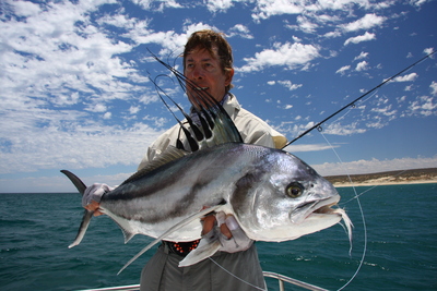 Chris and a big Rooster fish
