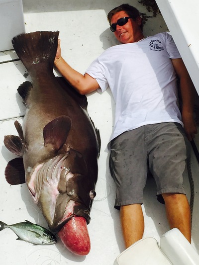 Capt Rod with a monster warsaw grouper