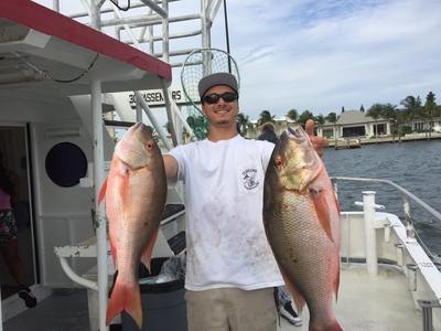 Pair of mutton snappers caught drift fishing