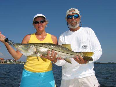 Mr. & Mrs. Palimino with a very nice snook