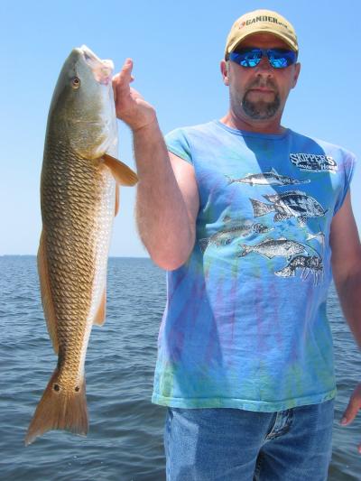 another happy customer with a bull redfish