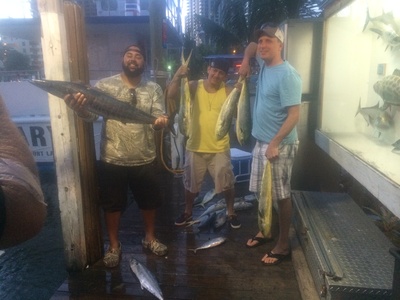 Nice catch of mahi-mahi, tunas and a wahoo