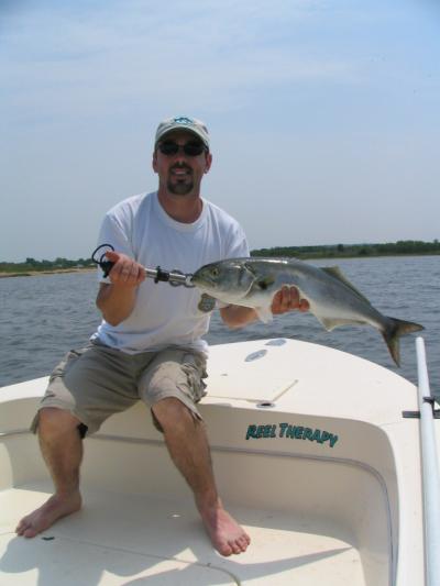 Fly Client Jason with a popper eating Blue devil