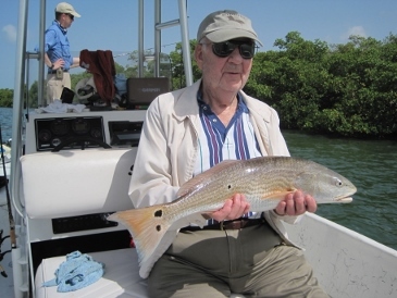 25-inch redfish, on shrimp