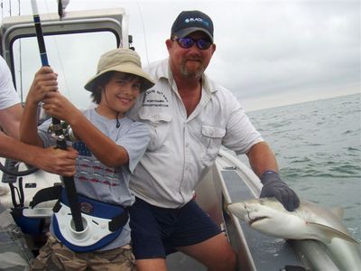 Run & gunning behind shrimp boats, kids love it.