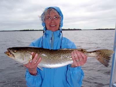 This twenty-five inch trout went for a live pilchard near an oyster bar