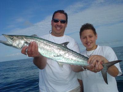 Fly angler Marc Chiapperino, from Marlboro, NJ, caught and released this nice king mackerel on an olive and white bunker fly fished on a 300 grain Orvis Depth Charge fly line while fishing off Lido Key with Capt. Rick Grassett.