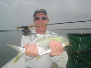 Marshall Dinerman, from Atlanta, GA, caught and released this pompano on a Clouser fly while fishing Little Sarasota Bay with Capt. Rick Grassett.