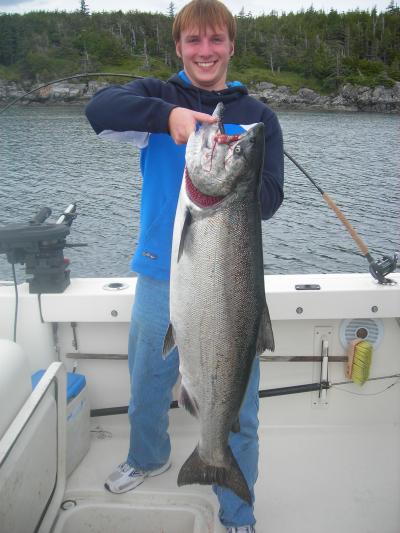 Nick Chesterley with his monster Spring salmon!
