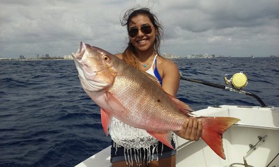 Nice mutton snapper caught by this fisher gal on our sportfish boat