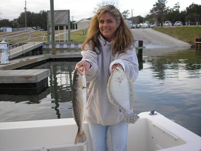 Trout and flounder
