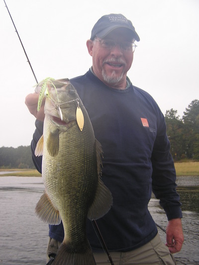 this big Toledo bass came from about 8 feet of water on the outside edge of a south Toledo hydrilla grass bed.