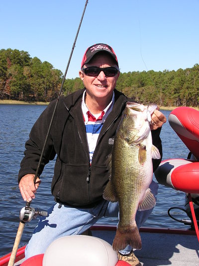 a prime example of Toledo's big bass from deep-water early winter jigging spooning.