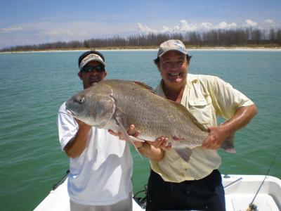 Client Stephen Dobbins with a 35+lb. black drum