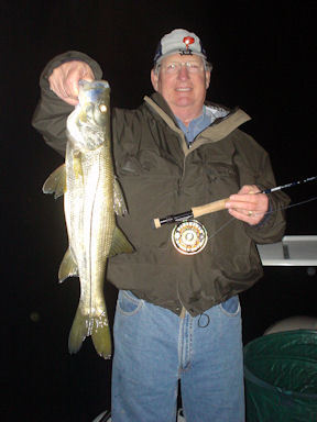 Phil Rever, from Sarasota, FL,  caught and released this snook on a Grassett's Snook Minnow fly while fishing the ICW near Venice, FL with Capt. Rick Grassett.