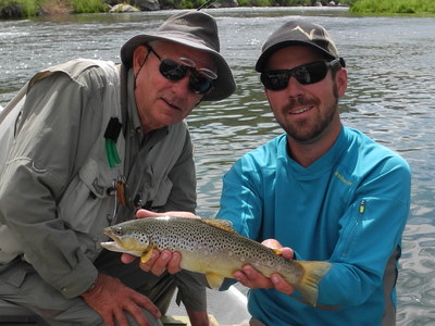 Brown trout caught on a float tripl