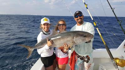 huge amberjack caught deep dropping