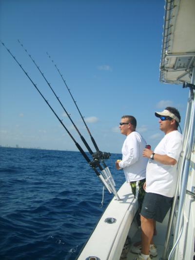 A young angler patiently awaits.
