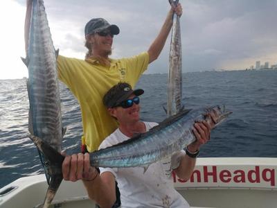 Triple header wahoo caught trolling in 300ft of water