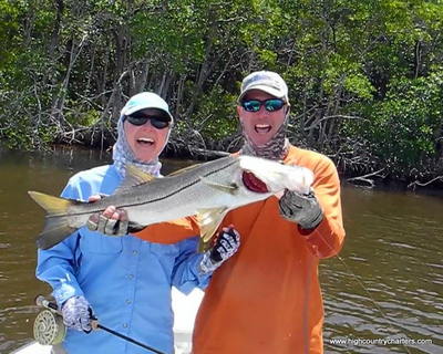 Sarah with her biggest snook on the fly.