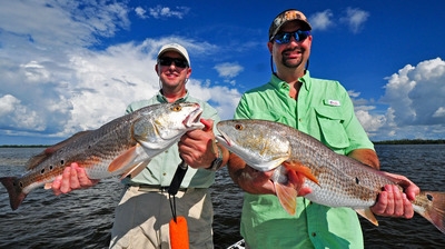 Bob & John Newcom with a pair of Charlotte Harbor redfish