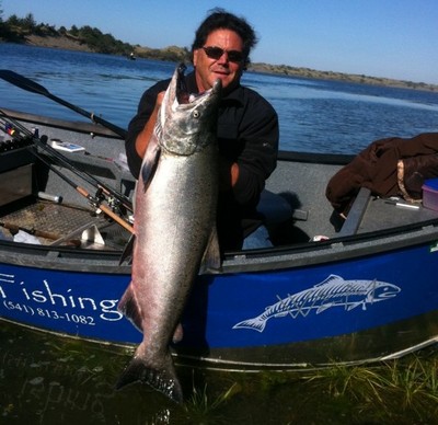 Tom from Sonoma with a bright king caught with guide Andy Martin of www.wildriversfishing.com