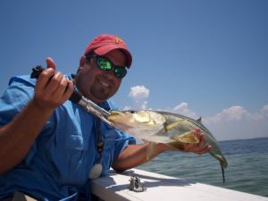 Captain Rob with a nice Snook caught in lower Tampa Bay