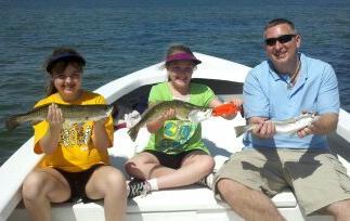 The Long family having fun with Sea Trout