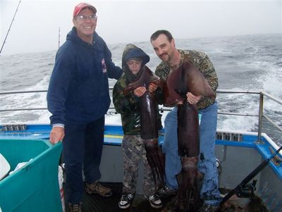Three generations of Woodfils - first squid!