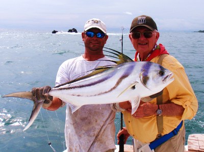 STAN WITH ROOSTER AT HOOKED ON PANAMA FISHING LODGE