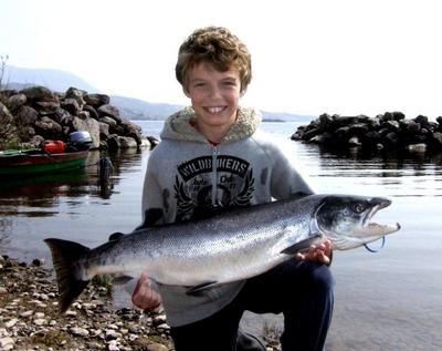 Master George Commins with his 17lbs10 oz Salmon