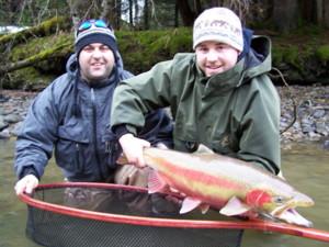 Brent and his nice Kalum River Steelhead.  Check out the video clip I shot for this fish.  It is clip #0046 http://www.noelgyger.ca/video-clips-web.htm