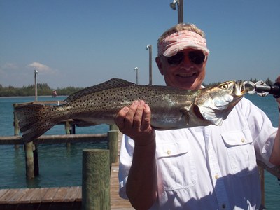 Don Thigpen with his trout he caught on Thursday.