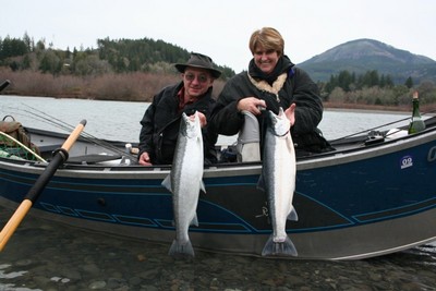 Dennis and Sue McGarr with their first ever steelhead.