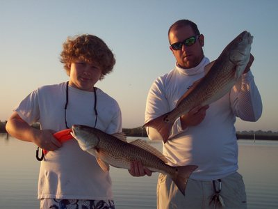 2 big redfish with Capt. Josh