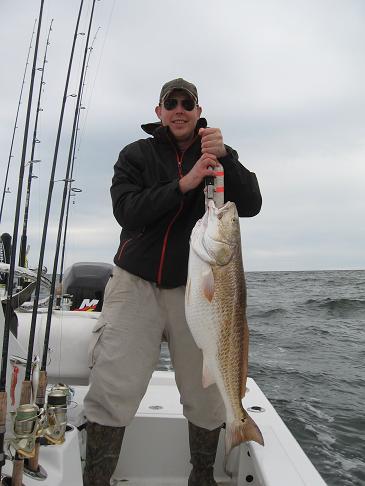 The first bull redfish of the day.