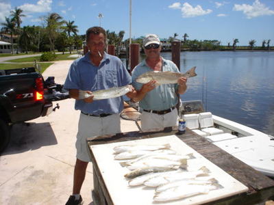 Lee and Indy with a nice red and some trout