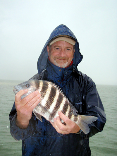 Despite a little rain the sheepshead were still biting