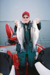 Some times you get a surprise like these two stripers that hit customer Ernie Cole's (DeRidder, LA) Stanley spinnerbait.