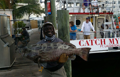 Giant Black Grouper on our $40 Drift Fishing Trip