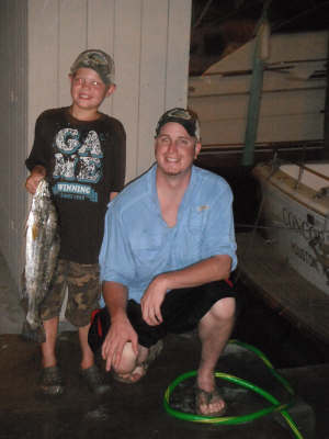 lil Matt even got his first speckled trout and it's a keeper