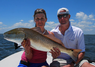 Cindy shows off one of her redfish
