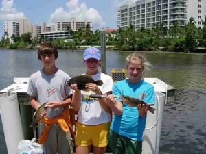 The kids show off some of their fish!