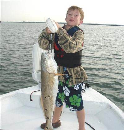 Little boy, big Lake Calcasieu redfish