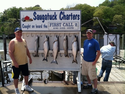 Salmon and lake trout in the catch