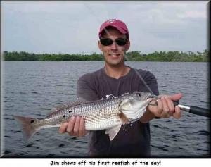 Jim Shows off his first redfish of the day!