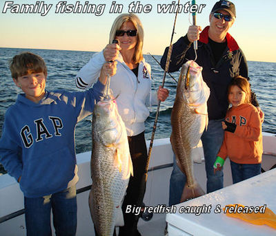 Gulf Shores Family fishing in the winter
