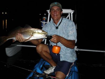 Rick of Sarasota with a nice Redfish from along the dock lights