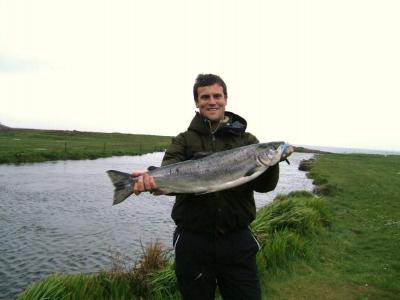 Mr James Hinchely with his 10lbs Salmon